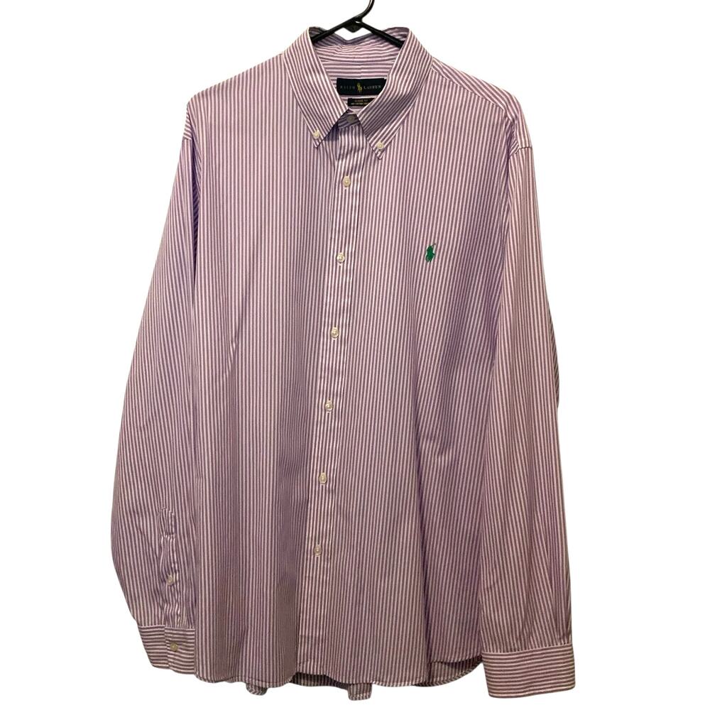 Ralph Lauren Dress Shirt Purple Stripe Mens XXL